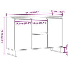 Petromila vidaXL Komoda dub artisan 104x35x70 cm kompozitné drevo