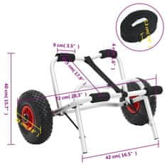 Vidaxl Vozík na kajak skladací 45 kg hliník