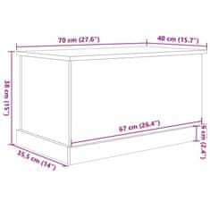 Vidaxl Úložné boxy staré drevo 70x40x38 cm kompozitné drevo