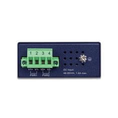 Planet IPOE-260 PoE priemyselný injektor, 2x port, 4x1Gb, 2x 802.3at 36/72W, DIN, IP30, -40 ~ 75 ° C, dual power 48-56VDC