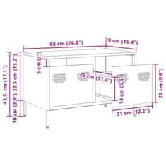 Vidaxl TV skrinka biela 68x39x43,5 cm oceľ valcovaná za studena