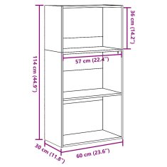 Petromila vidaXL Knižnica dub sonoma 60x30x114 cm kompozitné drevo