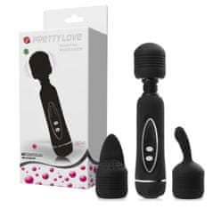 XSARA Pretty love „ magical massager” – silikonový masažér celého těla + 3 výměnné návleky – 80888062