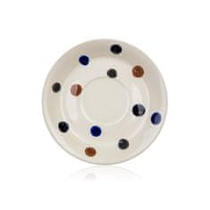 Banquet Šálka s tanierikom DOTS 100 ml, hnedý, súprava 8 ks