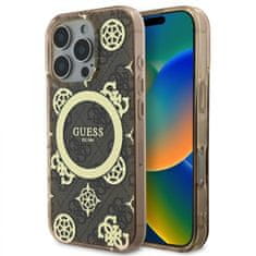 Guess Zadný kryt IML 4G Peony MagSafe pre iPhone 16 Pro Max Brown