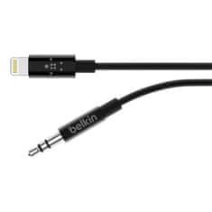 Belkin ROCKSTAR Lightning/3,5 mm jack kábel, 0,9 m, čierny