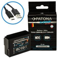 PATONA batéria pre foto Panasonic DMW-BLC12 1100mAh Li-Ion Platinum USB-C nabíjanie