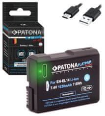 PATONA batéria pre foto Nikon EN-EL14/EN-EL14A 1030mAh Li-Ion Platinum USB-C nabíjanie