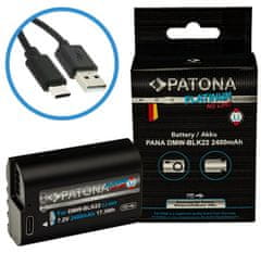 PATONA batéria pre digitálnu kameru Panasonic DMW-BLK22 2400mAh Li-Ion Platinum USB-C nabíjanie