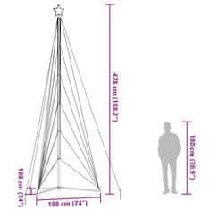 Vidaxl Svetlo na vianočný stromček 861 LED farebné 478 cm