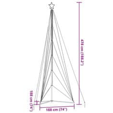 Vidaxl Svetlo na vianočný stromček 861 LED farebné 478 cm