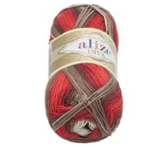 Alize Priadza DIVA BATIK - 100g / 350 m - biela, béžová, vínová