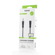 HAMA predlžovací audio kábel pre headsety, jack 3,5 mm 4pól., 1,5 m