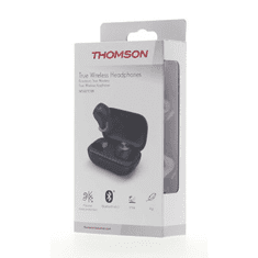 Thomson Bluetooth špuntové slúchadlá WEAR7701, bezdrôtové, nabíjacie púzdro, čierna