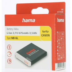 HAMA fotoakumulátor Canon NB-6L, Li-Ion 3,7 V/675 mAh