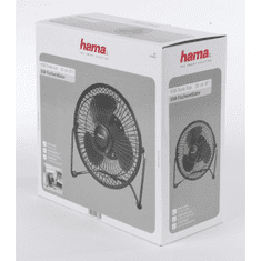 HAMA stolný ventilátor Metal, 20 cm (8&quot;), 2 stupne rýchlosti, USB napájanie