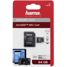 HAMA microSDXC 64 GB Class 10 UHS-I 80 MB/s + Adapter/Mobile