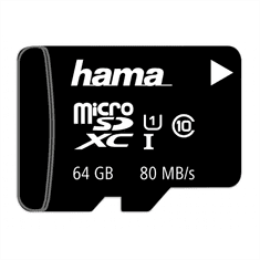 HAMA microSDXC 64 GB Class 10 UHS-I 80 MB/s + Adapter/Mobile