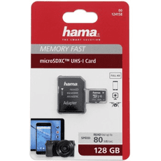 HAMA microSDXC 128 GB Class 10 UHS-I 80 MB/s + Adapter/Mobile