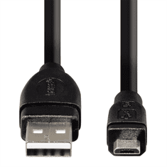 HAMA micro USB 2.0 kábel, typ A - micro B, 0,25 m, čierny