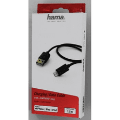 HAMA MFI USB nabíjací/dátový kábel pre Apple s Lightning konektorom, 1,5 m, čierny