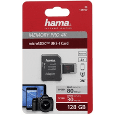 HAMA microSDXC 128 GB UHS Speed Class 3 UHS-I 80 MB/s + adpatér