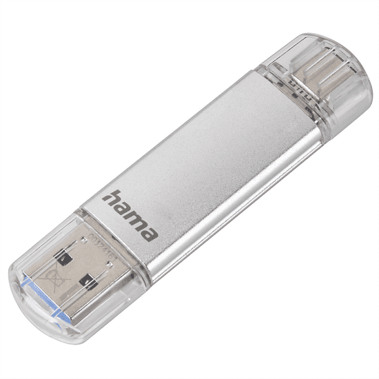 HAMA Flash Pen Laeta, USB-C/USB-A 3.1, 128 GB, 40 MB/s, strieborný