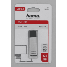 HAMA FlashPen Classic, USB 3.0, 128 GB, 40 MB/s, strieborný