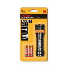 KODAK svietidlo LED Focus 120 Flashlight, 30 Lumen + 3x AAA Extra Heavy Duty