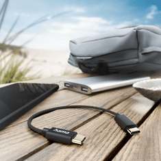 HAMA kábel USB-C 2.0 typ CC 0,2 m, opletený, čierny