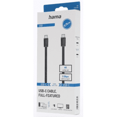 HAMA USB-C 3.2 Gen1 kábel, 0,75 m, 5 Gb/s, 100 W