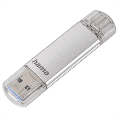 HAMA Flashdisk Flash Pen Laeta, strieborný USB-C/USB-A 3.1, 64 GB, 40 MB/s