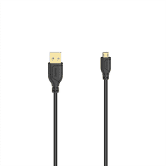 HAMA micro USB 2.0 kábel Flexi-Slim 0,75 m, čierny