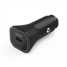 HAMA Eco rýchla USB nabíjačka do vozidla, USB-C PD/QC 25 W, čierna