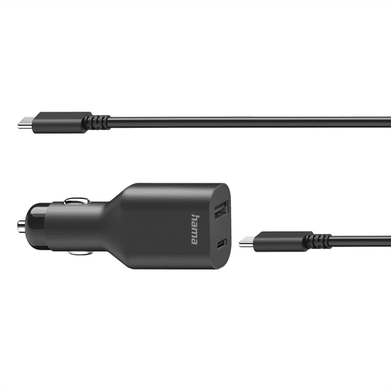 HAMA USB-C napájací adaptér do vozidla pre notebooky, Power Delivery, 5-20V/70W