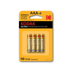 KODAK batéria ULTRA PREMIUM alkalická, AAA, 4 ks, blister