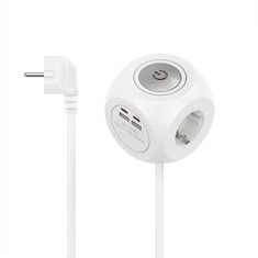 HAMA predlžovací prívod kocka, 3x zásuvka schuko, 2x USB-C, 2x USB-A, 1,4 m