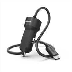 HAMA nabíjačka do auta 12-30 V, USB-C, 3 A, čierna