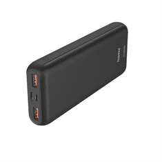 HAMA PD20-HD powerbanka, 20000 mAh, 3 výstupy: 1x USB-C, 2x USB-A, PD, Qualcomm, max. 18 W/3 A