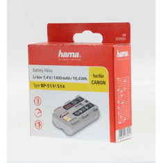 HAMA fotoakumulátor Canon BP-511/BP-514, Li-Ion 7,4 V/1400 mAh