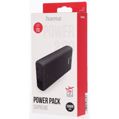 HAMA Supreme 20HD, powerbanka, 20000 mAh, 3 A, 3 výstupy: 1x USB-C, 2x USB-A