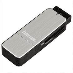 HAMA čítačka kariet USB 3.0 SD/microSD, strieborná