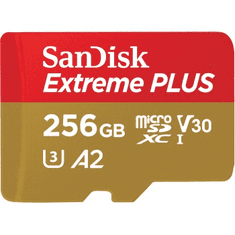 SanDisk Extreme PLUS microSDXC 256 GB + SD adaptér 200 MB/s a 140 MB/s A2 C10 V30 UHS-I U3