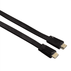 HAMA HDMI kábel vidlica-vidlica, plochý, pozlátený, 3*, 1,5 m