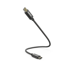 HAMA kábel USB-C 2.0 typ CC 0,2 m, opletený, čierny