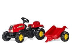 Rolly Toys Šliapací traktor Rolly Kid s vlečkou - červený