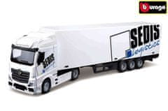 BBurago 1:43 MB Actros SEDIS Logistics s vysokozdvižným vozíkom a príslušenstvom