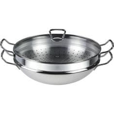 Fissler Panvica WOK nerezová so sklenenou pokrievkou - O 36 cm - Nanjing -