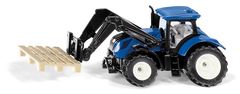 SIKU Blister - traktor New Holland s paletovými vidlami a paletou