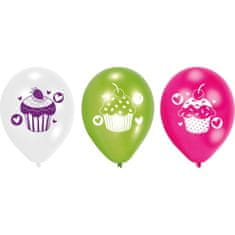 Amscan Farebné balóniky cupcake 22cm 6ks -